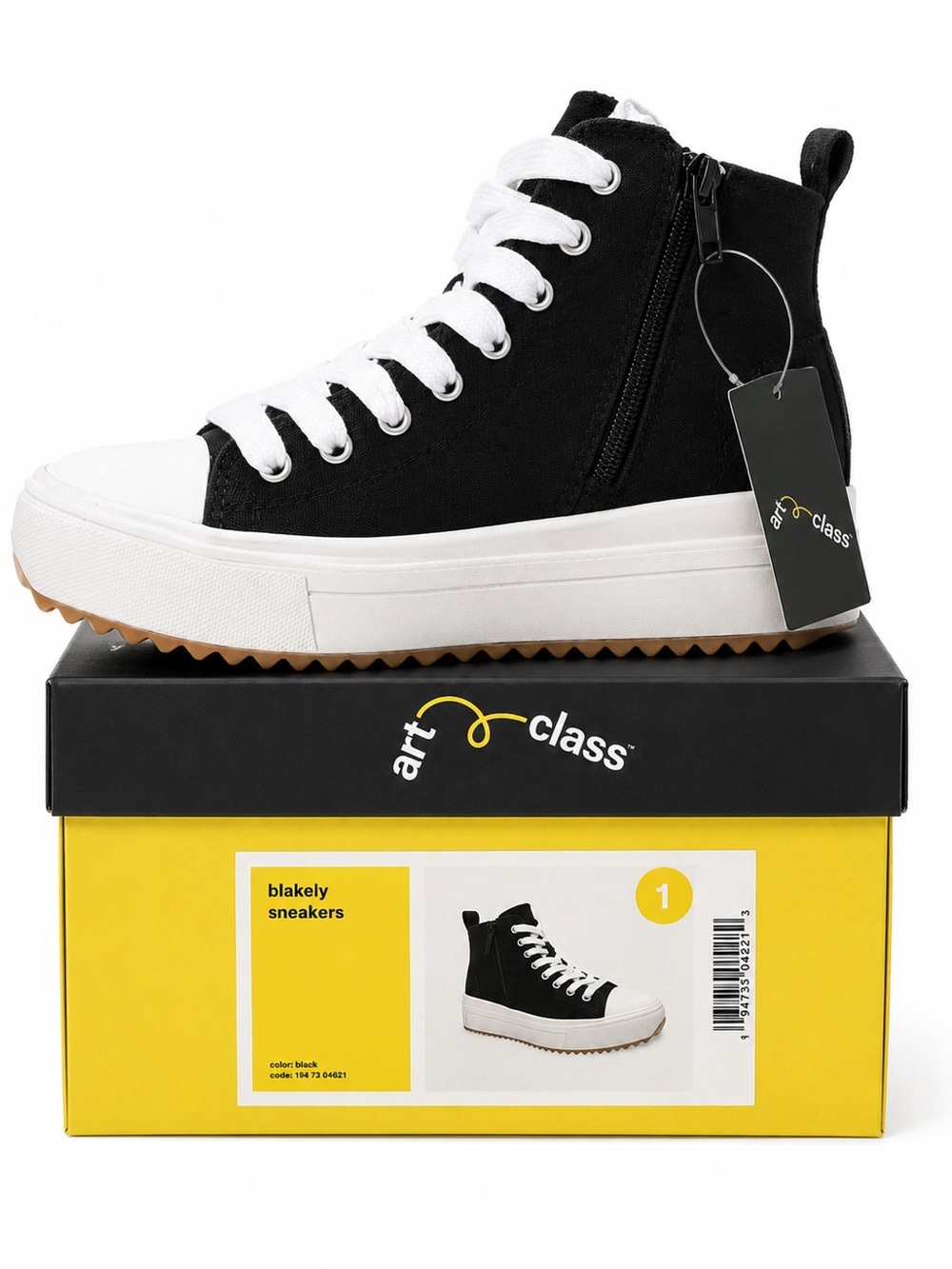art class Black and White High-Top Kids Sneakers
